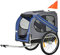 PawHut Hundeanhänger Fahrradanhänger Hundetransporter Hunde Fahrrad Anhänger für kleine mittelgroße Hunde Oxfordstoff Regenschutz atmungsaktiv Blau 130 x 73 x 90 cm