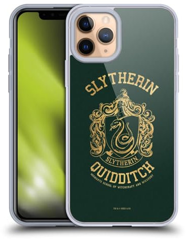 Head Case Designs Licenciado Oficialmente Harry Potter Slytherin Quidditch Reliquias de la Muerte X Caso Funda de Gel Suave Compatible con Apple iPhone 11 Pro