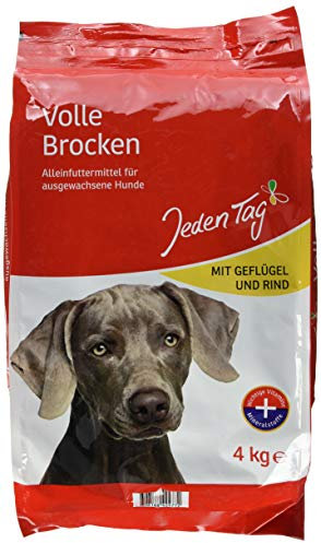 Jeden Tag Volle Brocken Hundetrockenfutter, Geflügel und Rind, 4 kg