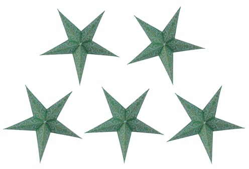 GURU SHOP 5 Stk. Papier Ministern Für Lichterkette, 20 cm, Faltbar, 5`er Set - Design 16