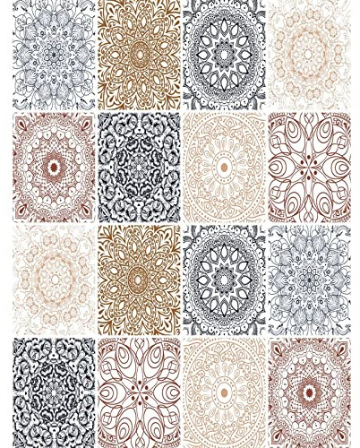 FoLIESEN - Fliesenaufkleber | selbstklebende Fliesen-Folie für Bad & Küche | Deko Klebe-Folie für Wandfliesen Küchenrückwand & Bordüren | Patchwork No.12, .:15x20 cm / 16-tlg. Set