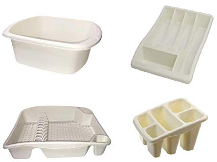 KetoPlastics Cream 4 Piece Kitchen Set - Dish Drainer, Washing up Bowl, Cutlery Drainer and Cutlery Tray