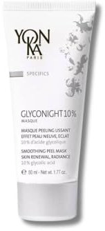Glyconight 10% Night Mask Peel Yonka 50ml - Dreifach wirksam mit 10% reinem Glykol | Anti-Aging, Neue-Haut-Effekt, Ausstrahlung - Dermatologisch nachgewiesene Ergebnisse! 98% natürlichen Ursprungs