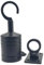 RopeServices UK Powder Coated Black Finished Decking Rope Hook and Eye Plates to Fit Diameter 32mm Ropes, Garden Fixing