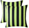 SK Studio 2 Stück Outdoor Kissen Wetterfest Wellen Gestreift Kissenbezug Sofakissen Dekorativ für Garten Sofa Wohnzimmer Bett Grün, 45x45cm