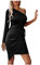 Black Friday Angebote 2024 Ab Wann Strickkleid Damen Geschenke Für Frauen, Tüllröcke 1920Er Kleider Satinkleid Hochzeitsgäste Kleider Wickelkleid Maxi Rapunzel Kleid Mascara(2-Schwarz,M)