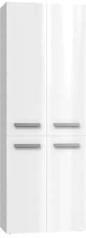 Oggi Badezimmer-Hochschrank – Badezimmer-Hochschränke Freistehend – Schmaler Badezimmer-Aufbewahrungsschrank – Wäschesammler – 30x60x174 cm, Weiß Glänzend