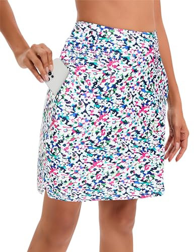Timuspo Damen Wanderrock Knielang Hohe Taille Sport Tennis Golf Hosen Röcke mit Tasche