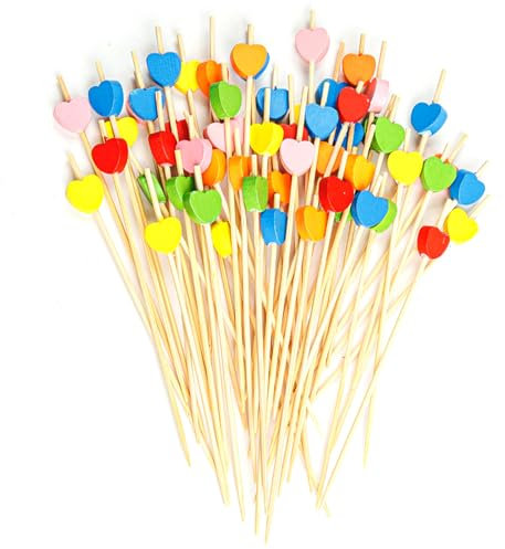 BDSHUNBF 200 Piezas Palillos Para Aperitivos, Palillos Cóctel Decoración cocteles, Palitos de Cóctel de 12 cm con Decoraciones, para Bodas, Pinchos de Cóctel, Pinchos Bonitos