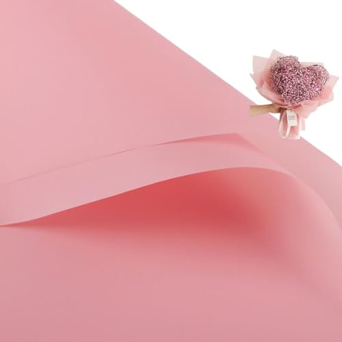 20 Pcs Double Sided Color Flower Wrapping Paper,Waterproof Valentine's Day Bouquet Wrapping Paper 23x23Inch Used for DIY Crafts, Gift Packaging, Flower Shop Bouquet Packaging (Pearl Powder)
