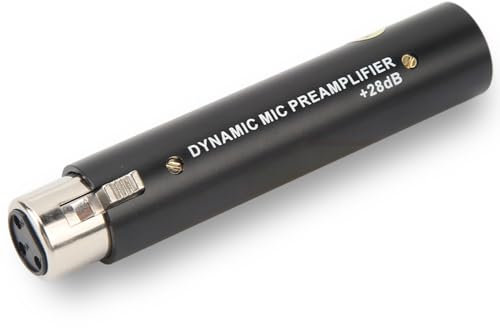 Yunir Preamplificatore Microfonico Integrato Guadagno 28DB, DM1 Dynamite Booster Microfono Attivo con Amplificazione Senza Perdite, per Registrazione in Studio, Streaming Live,