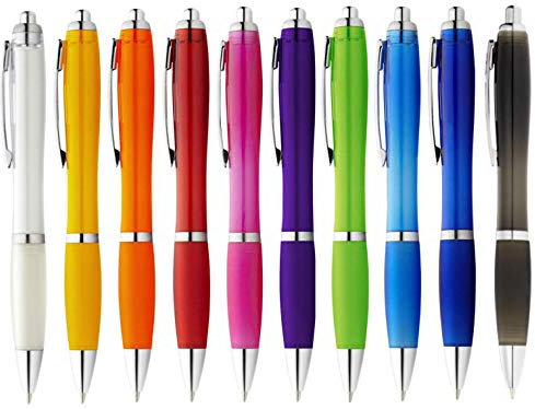 StillRich® ergonomisches hochwertiges Kugelschreiber Set | 50 Stück | Farbe mehrfarbig | einfaches & weiches Schreiben | blauschreibender Kugelschreiber in verschiedenen Farben