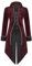 LLTTEER Herren Steampunk Vintage Frack Jacke Gothic Retro Mantel Mittelalter Kleidung Party Cosplay Herren Kostüme für Erwachsene (Rot, M)