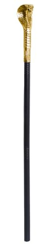 JSGHGDF King Cobras Cane Ägyptischer Stab Zepter für Kaiser Halloween Cosplay Kostüm Zubehör Requisiten König, Goldener Schlangenkopf, M