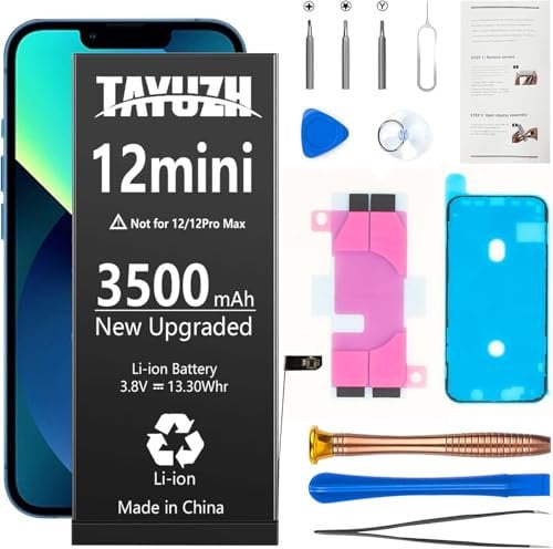 Battery for iPhone 12 Mini Ultra High Capacity Replacement Battery for iPhone 12 Mini A2399 A2400 A2398 A2176 with Professional Repair Tool Kit and Instruction