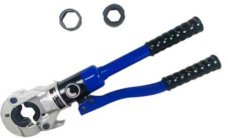 10T Hydraulische Presszange, Crimpzange mit 3 Sätze Matrizen, Professionelle Hydraulische Zange für Kupferrohre geeignet