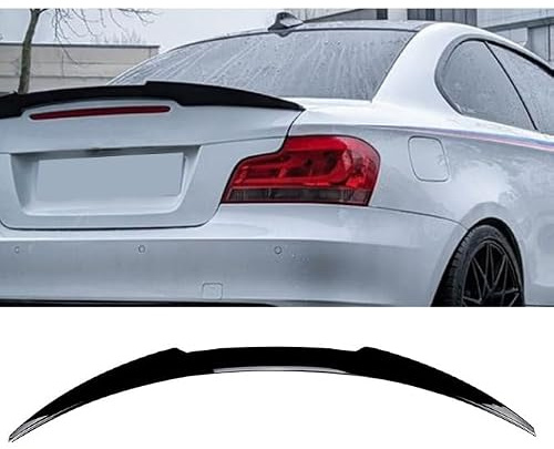 WENINETIES Auto Heckspoiler Spoiler für BMW 1 Series E82 E88 Coupe 2008-2013, Korrosionsbeständig Hochfest Schlagfest Kratzfest Tuning Auto Zubehör,Glossy Black