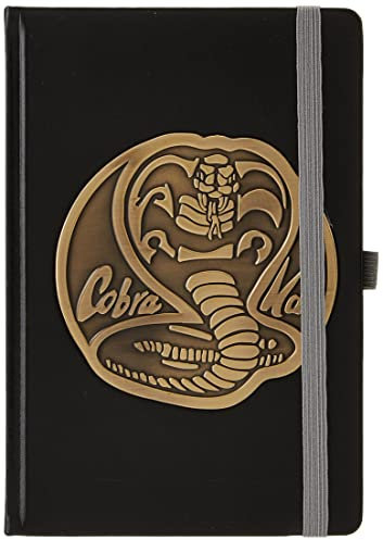 Cobra Kai - Taccuino in finta pelle, formato A5, elegante design con badge in metallo, essenziale per fan e per prendere appunti, costruzione durevole, prodotto con licenza ufficiale