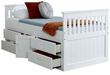 CAPTAINS STORAGE BED IN WHITE