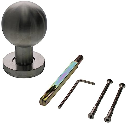 ToniTec® Türknopf Rund gerade fest Edelstahl fein matt