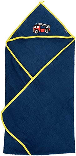 Playshoes Jungen Frottee-Kapuzentuch Feuerwehr 340044, 11 - Marine, 75x75cm