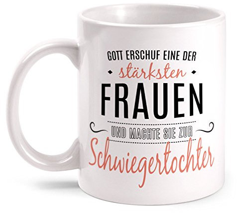 Fashionalarm Tasse Gott erschuf Schwiegertochter beidseitig bedruckt mit Spruch | Geschenk Idee für Geburtstag Heirat Hochzeit | Beste der Welt, Farbe:weiß