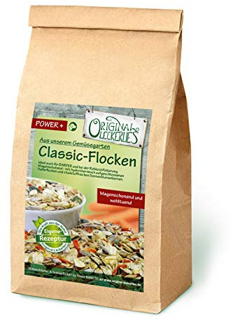 Original-Leckerlies: Classic-Flocken-Mix, 500g magenfreundlich, Hundeflocken mit Gemüse und wertvollen Sonnen- und Kürbiskernen, Haferflocken, Barf Zusatz Hund Hundefutter – Naturprodukt für Hunde