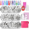 Biutee 30 Stück Nagel Stempel, Nagelstempel Set, Nagel Schablone, Nail Art Stamping Tiere Blumen Bild, Stempel Nagelplatte Mit 2 Stempel 2 Schaber, Nagel Designing Zubehör French Nails Stempel