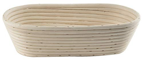 ORION Gärkörbchen Brotteig Gärkorb Brotform aus Rattan für hausgemachtes ovales Brot 32 x 15 cm, Höhe 9 cm