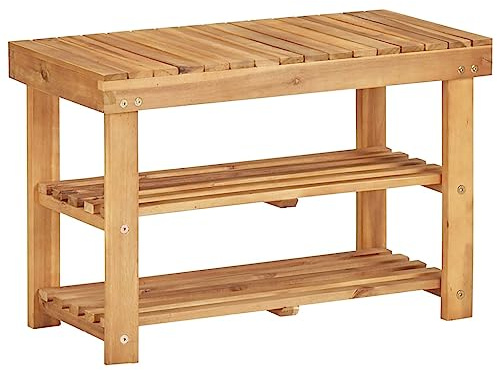 vidaXL Schuhregal 70 × 32 × 46 cm Massivholz Akazie