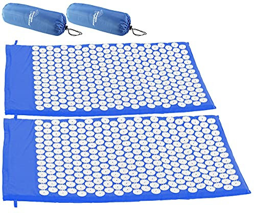 newgen medicals Entspannungs-Matte: 2er-Set Entspannungsmatten mit 9075 Druckpunkten, 80 x 50 x 2 cm (Massage Matte Noppen, Wellness Massagematte, Akupunktur)