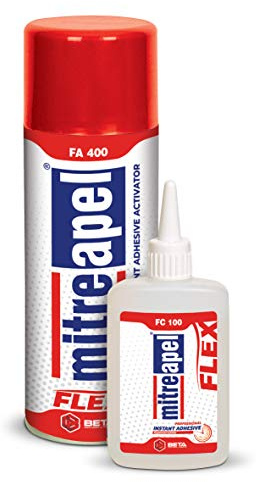 Mitreapel Super Flex Ca Glue (2X3.5 Oz) with Spray Adhesive Activator (2X13.5 Fl Oz)- Cyanoacrylate Glue for Crafting and Building|1 Pack