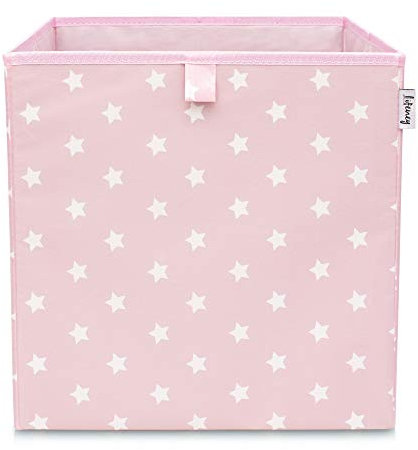 LIFENEY Aufbewahrungsbox mit Sternenmotiv in Rosa I Spielzeugbox mit Sternen passend für Würfelregale I Ordnungsbox für das Kinderzimmer I Aufbewahrungskorb als Accessoire | 33x33x33 cm…