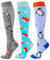 Zingso 3 Paar Kompressionsstrümpfe für Damen und Herren, 20-25 mmHg Bunte Kompressionssocken Stützstrümpfe für Laufen Sport Flug Reise (as3, alpha, s, m, regular, regular, Farbe mischen(3)-1, S-XL)