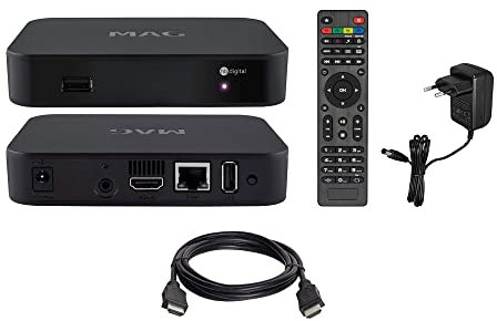 HDME - Juego de decodificador IPTV multimedia, H.265, WLAN WiFi integrado 150 Mbps, reproductor multimedia Internet TV, receptor IP HEVC H.256, sustituye a MAG 254 w1 + cable HDMI