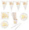 LASE C9 Set 127pcs de Vajilla Desechable para Fiestas de Cumpleaños 30 personas. Incluye Platos, Vasos, Servilleta y Guirnaldas de papel cartón. Material EcoFriendly. (Birthday)