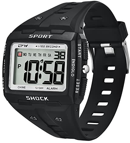 BEN NEVIS Reloj Hombre, Reloj Digital para Hombre, con Alarma, cronómetro/Calendario/iluminación LED, Deporte 5ATM Impermeable Relojes Digitales con Correa de Silicona para Regalo Hombre