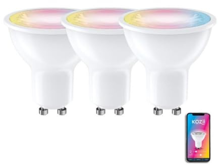 Xanlite - Kpack3G50Srvbcct - Smart Living - Pack De 3 Spots Led Connectés - Culot Gu10 - Variation De Couleur - Intensité 345 Lumens - Technologie Moderne