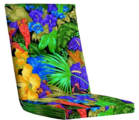 KETTtex Comfort Auflage Mittellehner Papagei I Gartenstuhl Polster 106x50x4cm mit 7cm Sitzpolster I KTH2 Sitzauflage weich & strapazierfähig I Stuhlauflage pflegeleicht I Dessin 8194