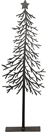 Posiwio Baum Black schwarz aus Metall H25cm Tannenbaum mit Stern Metalltanne Deko Weihnachten