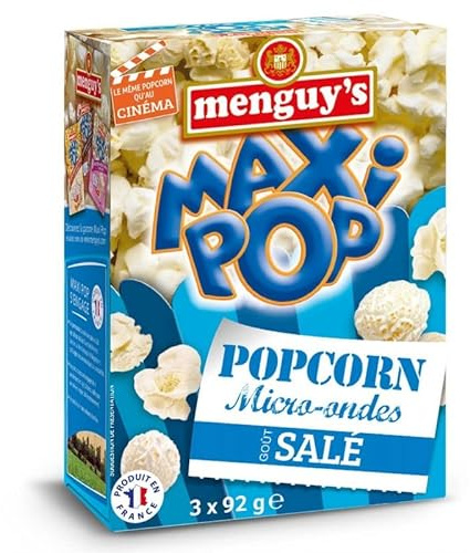 MENGUY'S - Pop Corn Micro -Ondes Sale 276G - Lot De 4 - Vendu Par Lot