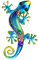 Dexlyn Metall Gecko Gartendeko Outdoor Salamander Lizard Metall Wanddekoration Eidechse Skulptur Hängende 20×40cm blau