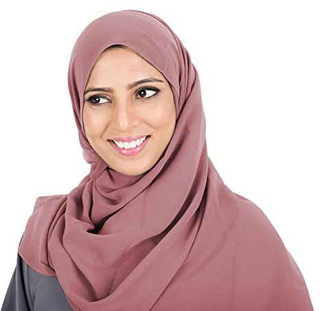 Uposao Kopftuch Damen Hijab für Muslimische Frauen,Muslim Einfarbiger Chiffon-Schal Hijab Kopftuch Kopftücher Turban Atmungsaktiv Rechteckig Damen Schal Wrap für muslimische Frauen Damen,Rosa #1