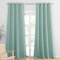 PONY DANCE Rideaux Occultant - Rideaux et Draperies Interieurs 140 x 240 cm Lourds Isolation Thermique avec Oeillets Décoration de Fenêtre Tissu Uni Solid Polyester, 2 Panneaux, Vert Clair