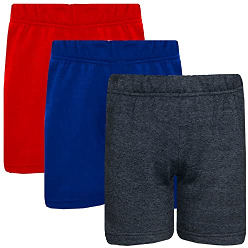 A2Z 4 Kids Boys Girls PE School Chino Shorts - Basic Shorts 3 Pack Char/Red/Royal 13