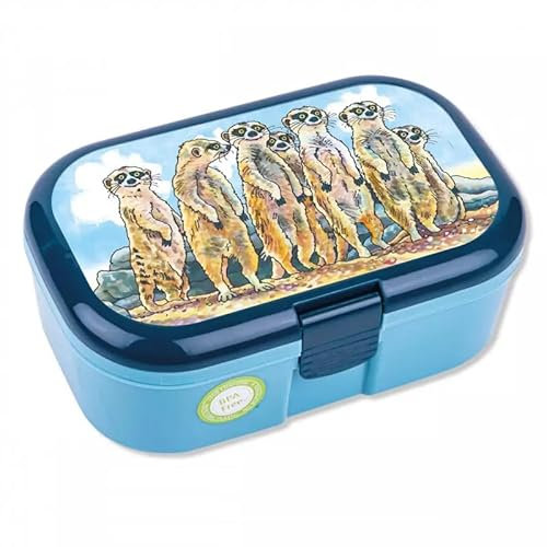 Lutz Mauder Lunchbox * ERDMÄNNCHEN * für Kinder | 10696 | Perfekt für Zoo Fans | Vesperdose Brotdose Brotzeit Schule Grundschule Einschulung