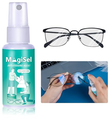 Brillen Reinigungsspray, AntiBeschlag-Spray, 20ML Brillenreiniger Spray, Professioneller Reiniger Für Brillen,Tragbar Und Praktisch,für Alle Brillen gegen Fettflecken und Fingerabdrücke auf der Brille