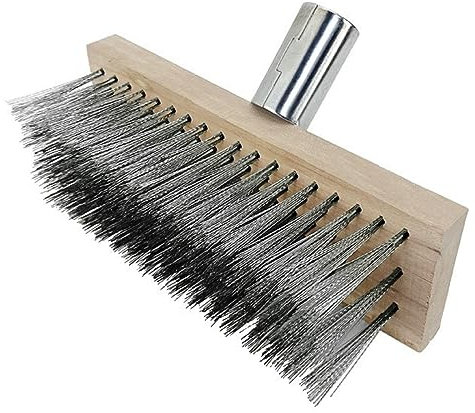 Bafnsiji Cabeza de Escoba de Alambre, Cepillo de Fregar de Piso de Acero Inoxidable, Escoba de jardín Resistente, Escoba de cerdas duras, Cepillo Duro rígido, Escoba de jardín,50cm