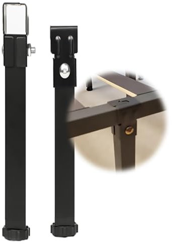pingping1991 Lot de 2 Pieds de Meuble Reglable 2cm Pieds pour Sommier à Lattes Universel Pattes de Meuble Pied de Lit Métal Pieds de Support De Lit pour chaises Armoire canapé lit (20cm)