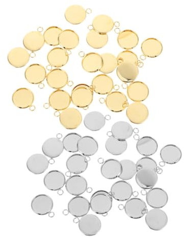 TEHAUX 50 Piezas De Fregona Inferior Para Joyas Bandejas Para Hacer Joyas Espaciador De Pulsera Base Redonda En Bandeja Vintage Base De Joyería En Pasador De Solapa
